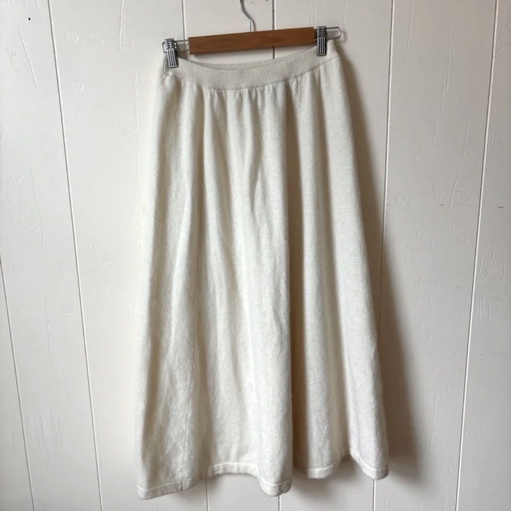 Long Wool Fuzzy White Skirt
